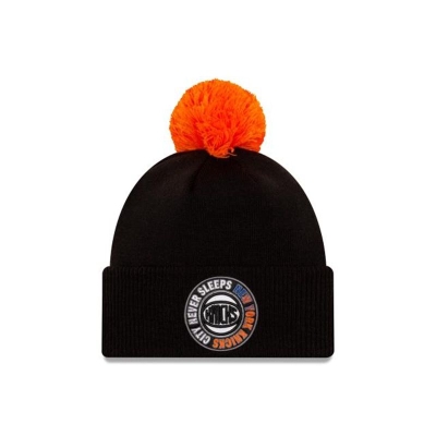 Sapca New Era New York Knicks NBA City Edition Pom Knit Beanie - Negrii